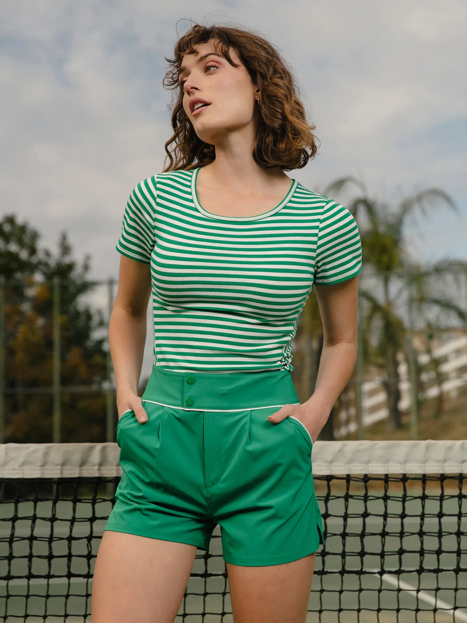 Varsity Piped Court Short