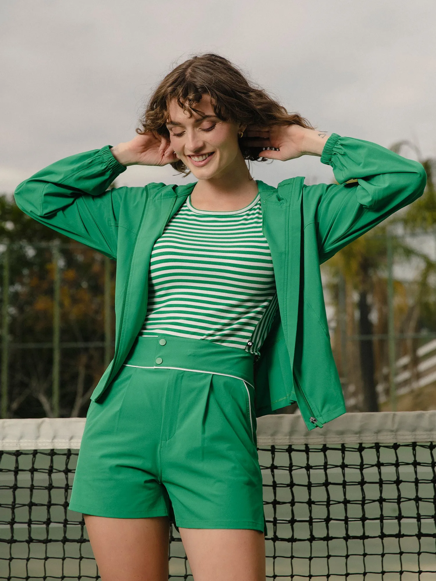 Varsity Piped Court Short