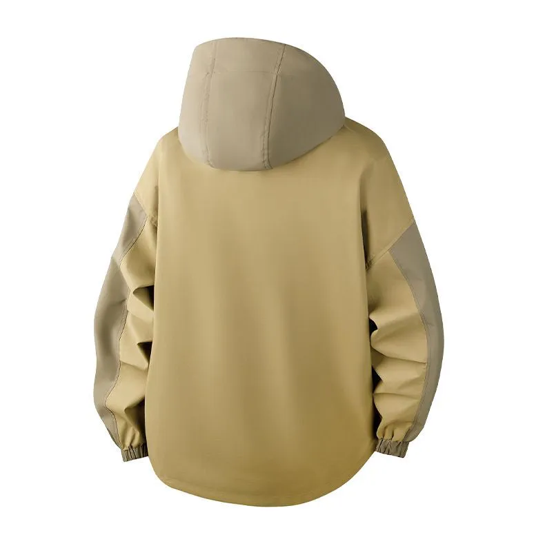 Versatile Patchwork Relaxed-fit Rain Jacket