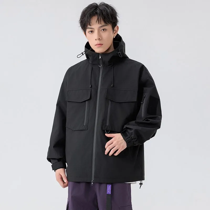 Versatile Patchwork Relaxed-fit Rain Jacket