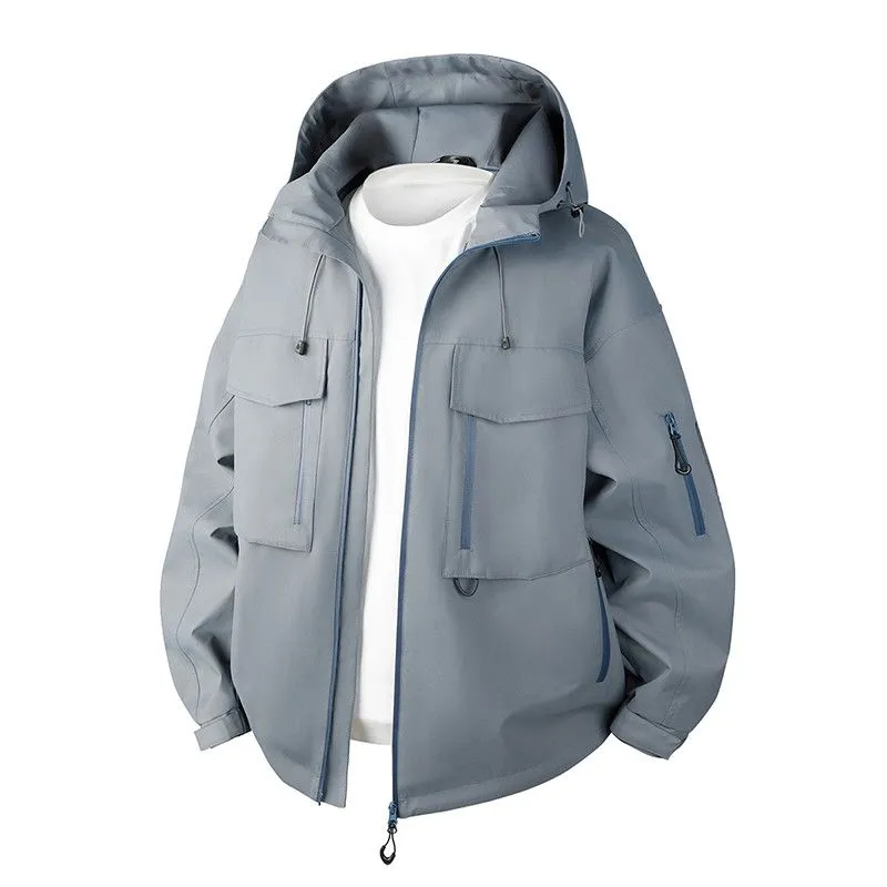 Versatile Patchwork Relaxed-fit Rain Jacket