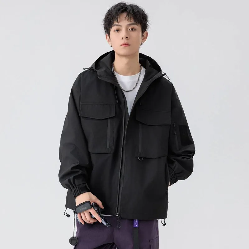 Versatile Patchwork Relaxed-fit Rain Jacket