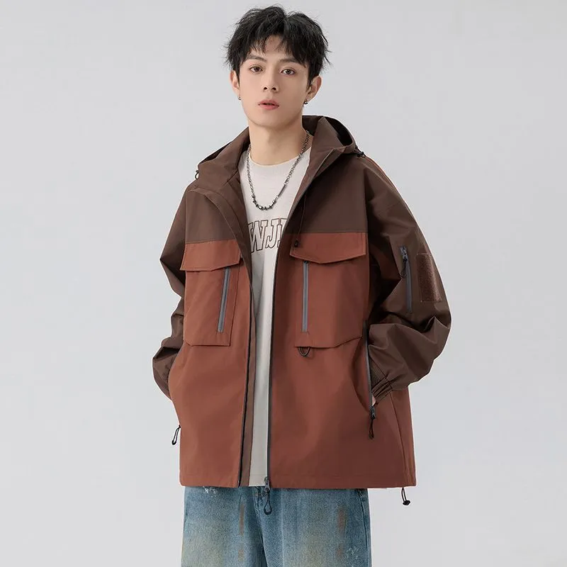 Versatile Patchwork Relaxed-fit Rain Jacket