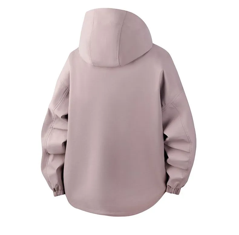 Versatile Patchwork Relaxed-fit Rain Jacket