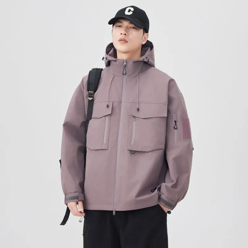 Versatile Patchwork Relaxed-fit Rain Jacket