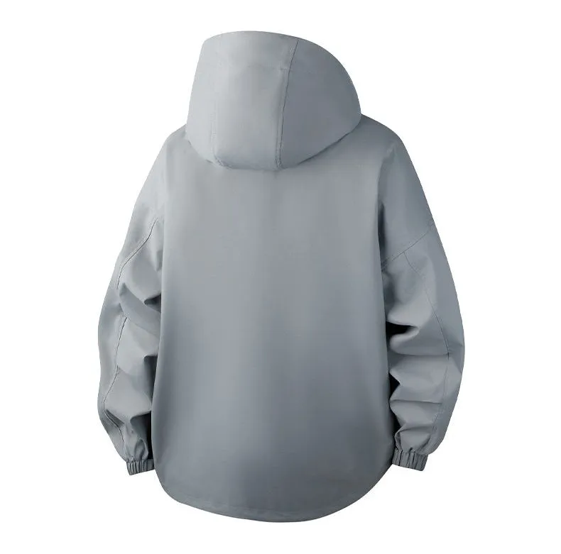 Versatile Patchwork Relaxed-fit Rain Jacket