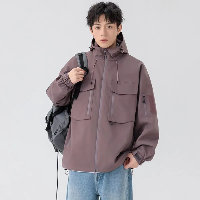 Versatile Patchwork Relaxed-fit Rain Jacket