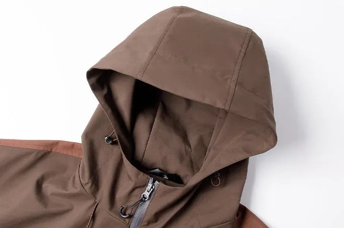 Versatile Patchwork Relaxed-fit Rain Jacket