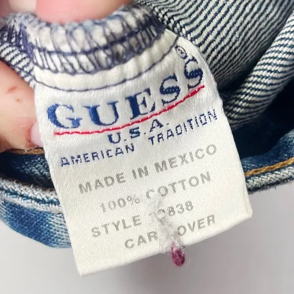 Vintage Guess 90s Denim Cropped Jacket Jean Large