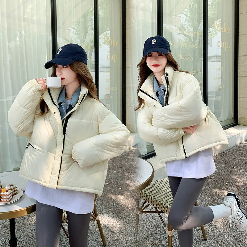 Warm and Water-resistant Cropped Puffer Jacket for Women