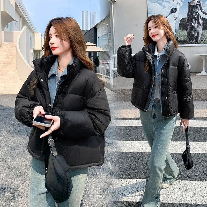 Warm and Water-resistant Cropped Puffer Jacket for Women