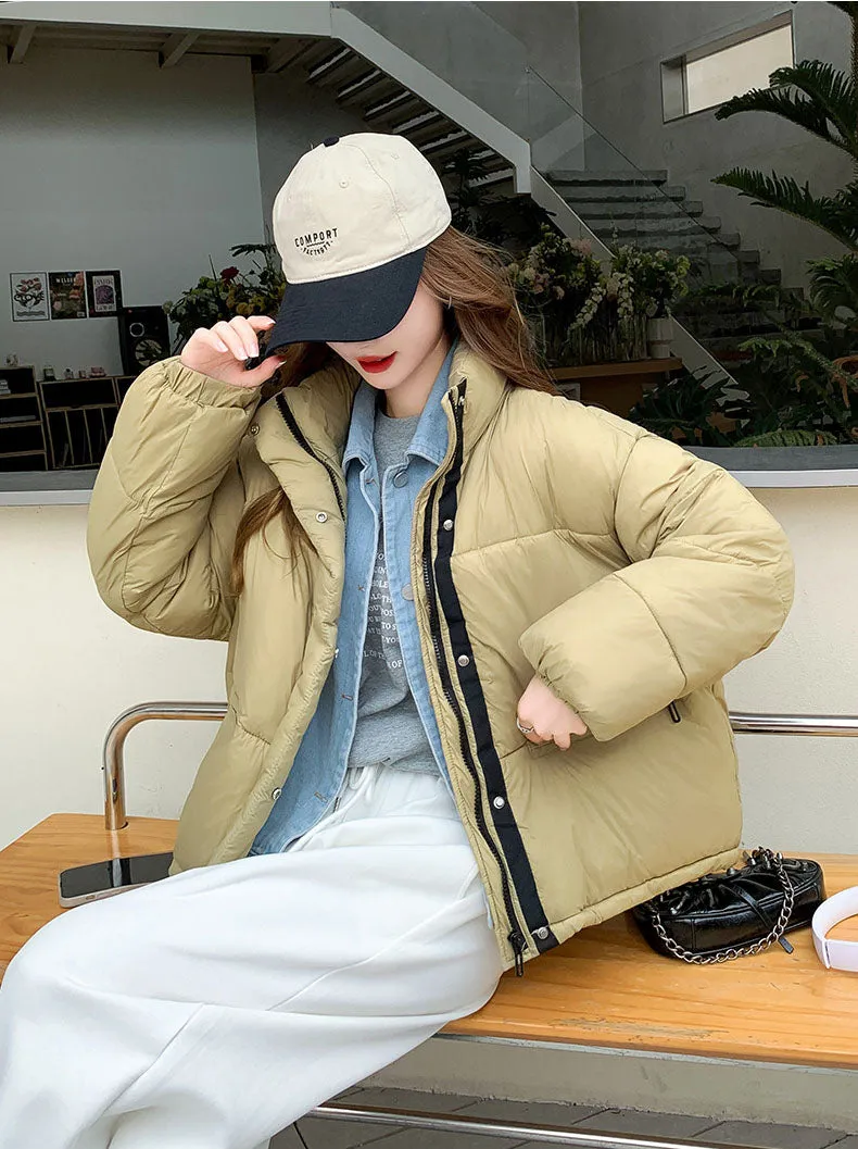 Warm and Water-resistant Cropped Puffer Jacket for Women