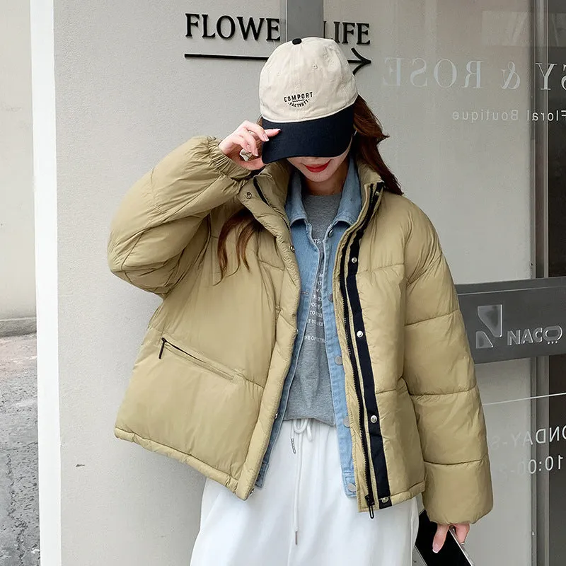 Warm and Water-resistant Cropped Puffer Jacket for Women