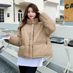Warm and Water-resistant Cropped Puffer Jacket for Women