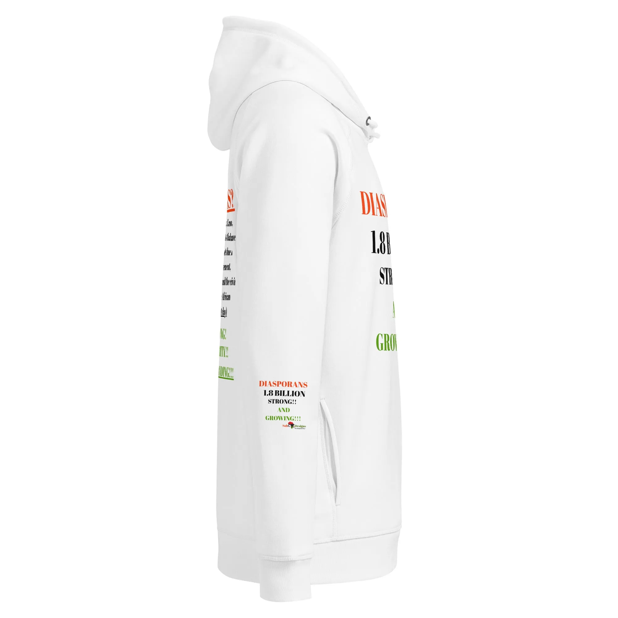 WHO ARE THE DIASPORANS? Unisex Organic Side Pocket Hoodie by SobG Designs