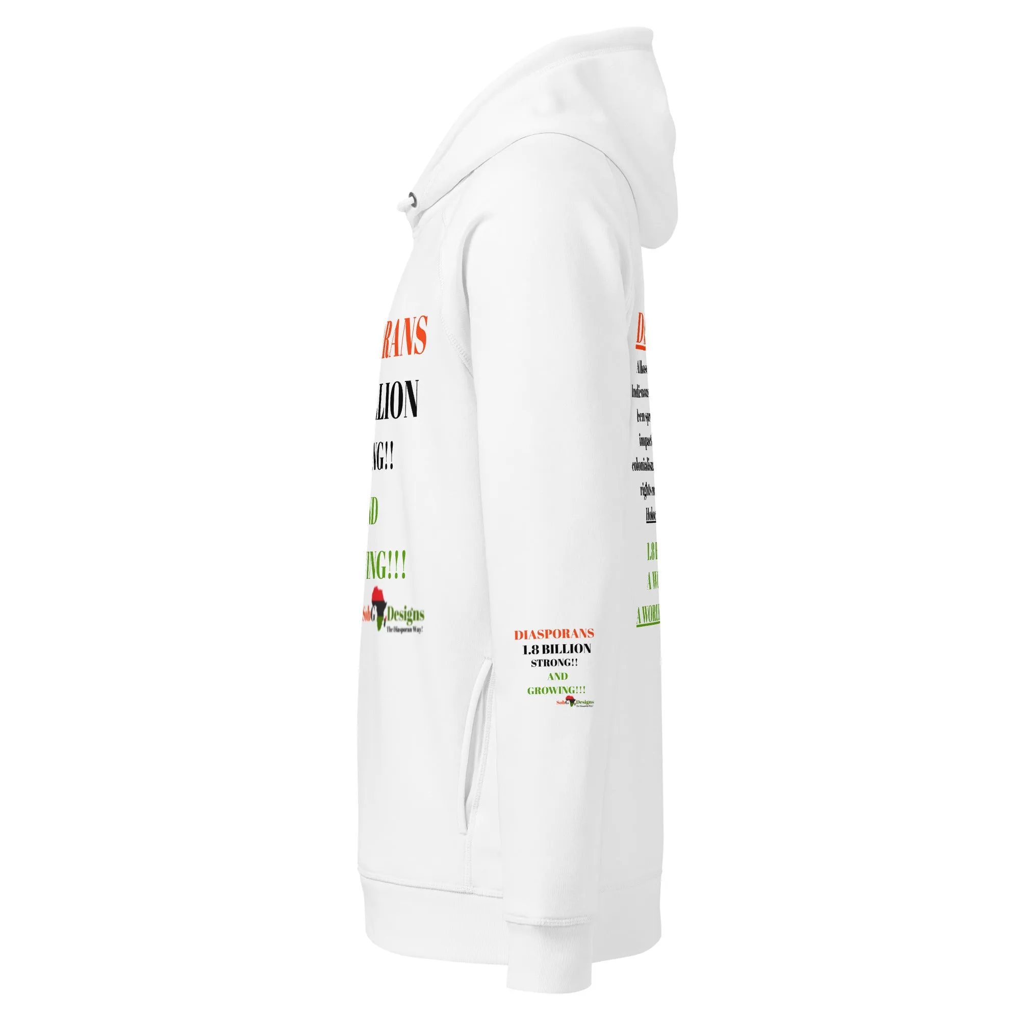 WHO ARE THE DIASPORANS? Unisex Organic Side Pocket Hoodie by SobG Designs
