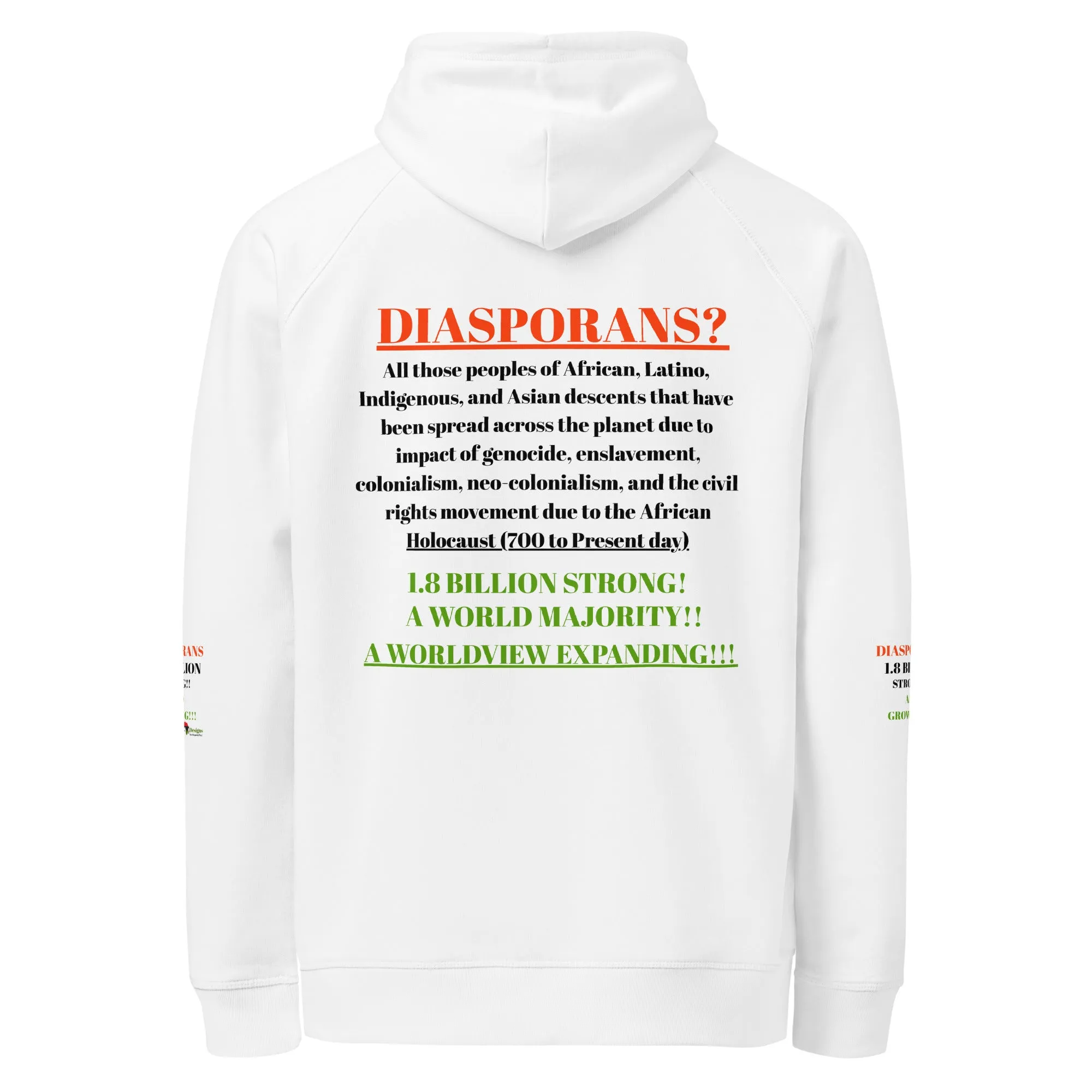 WHO ARE THE DIASPORANS? Unisex Organic Side Pocket Hoodie by SobG Designs