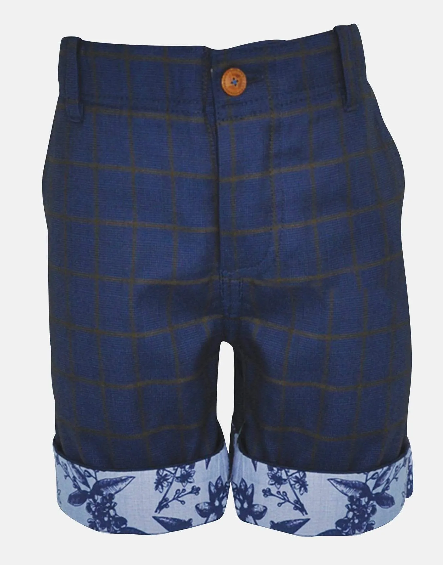 William: Navy check shorts