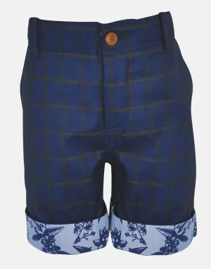 William: Navy check shorts