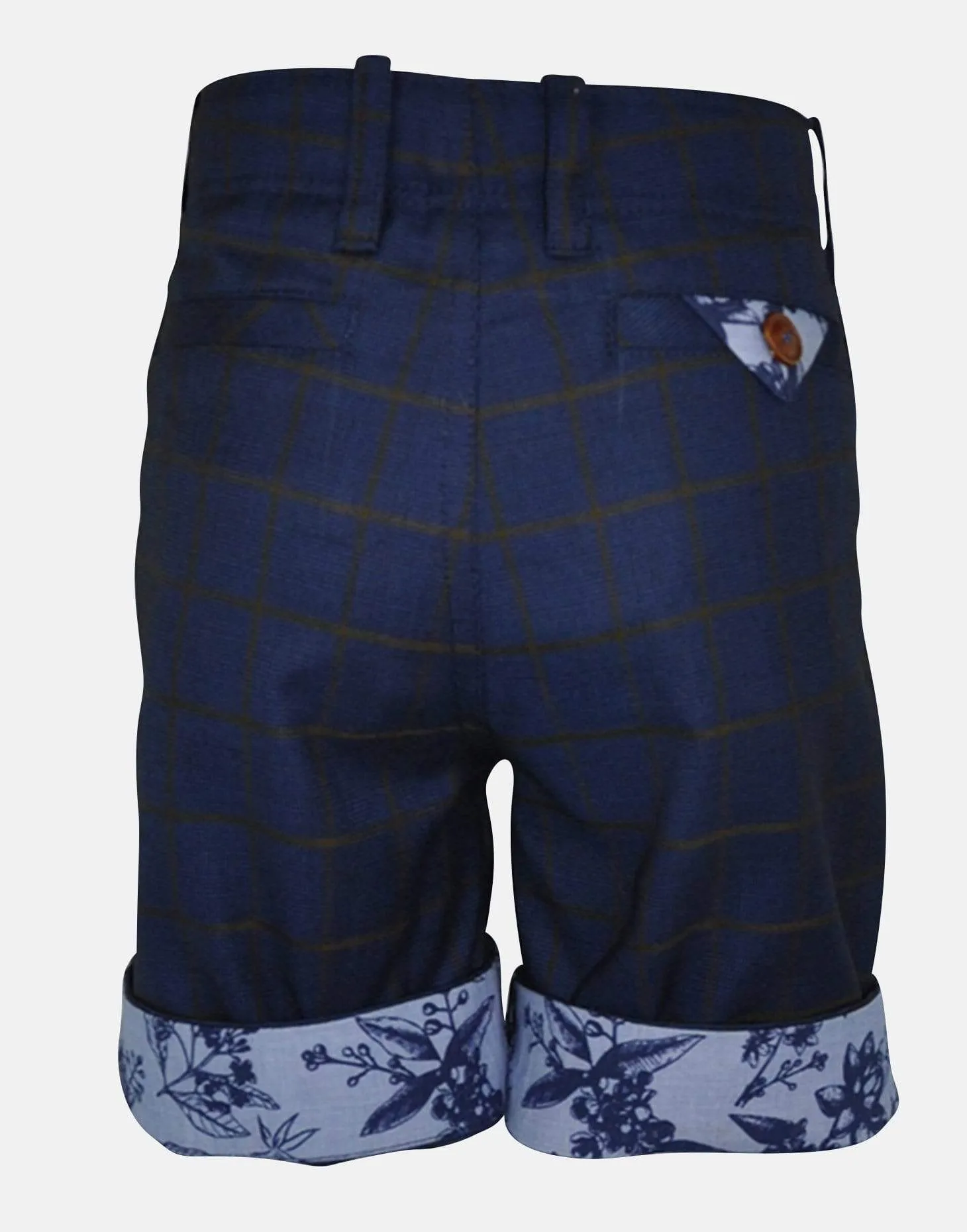 William: Navy check shorts