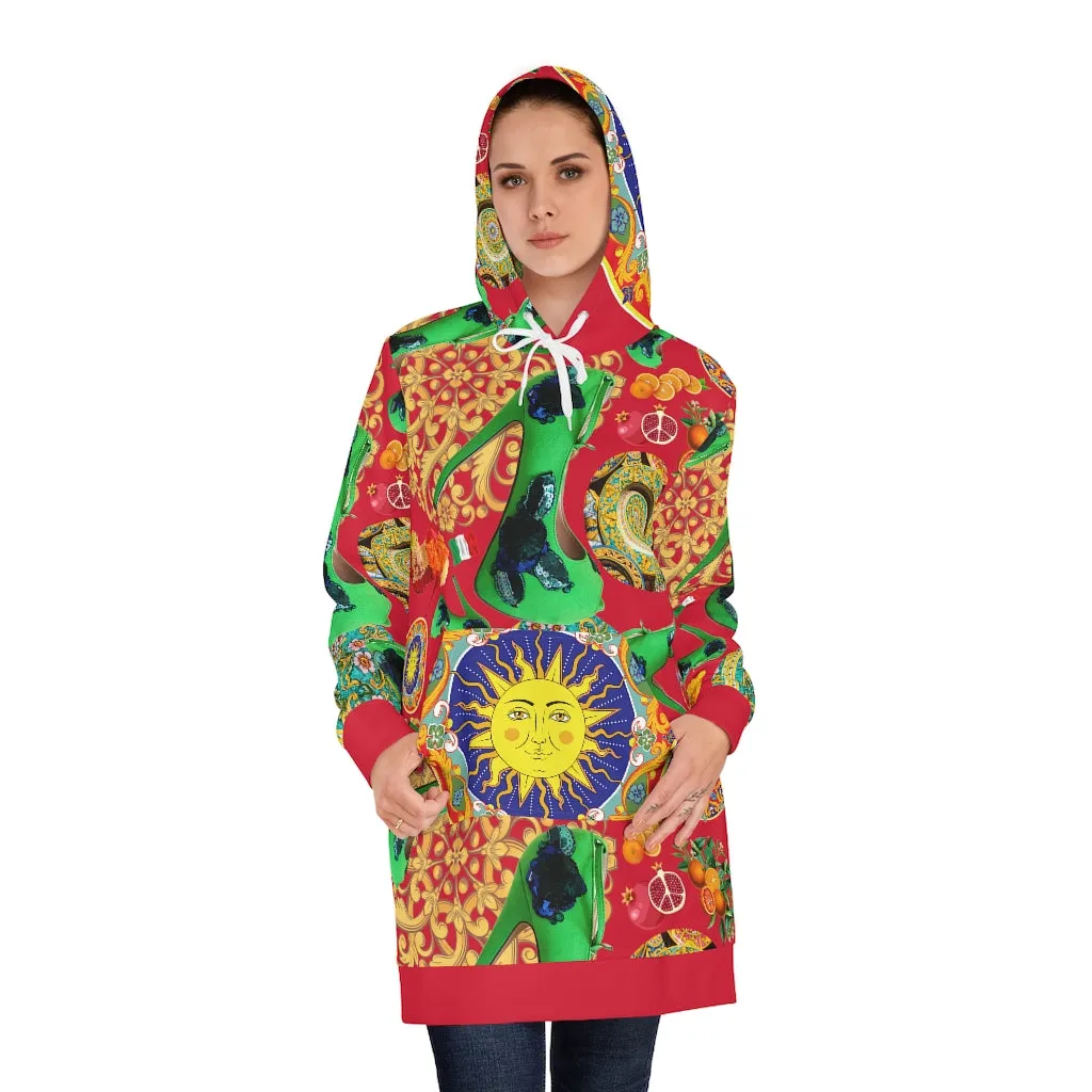 Women's Hoodie Dress 'Amore rosso'