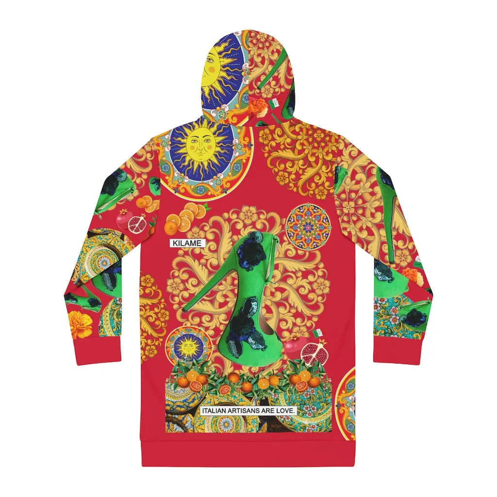 Women's Hoodie Dress 'Amore rosso'