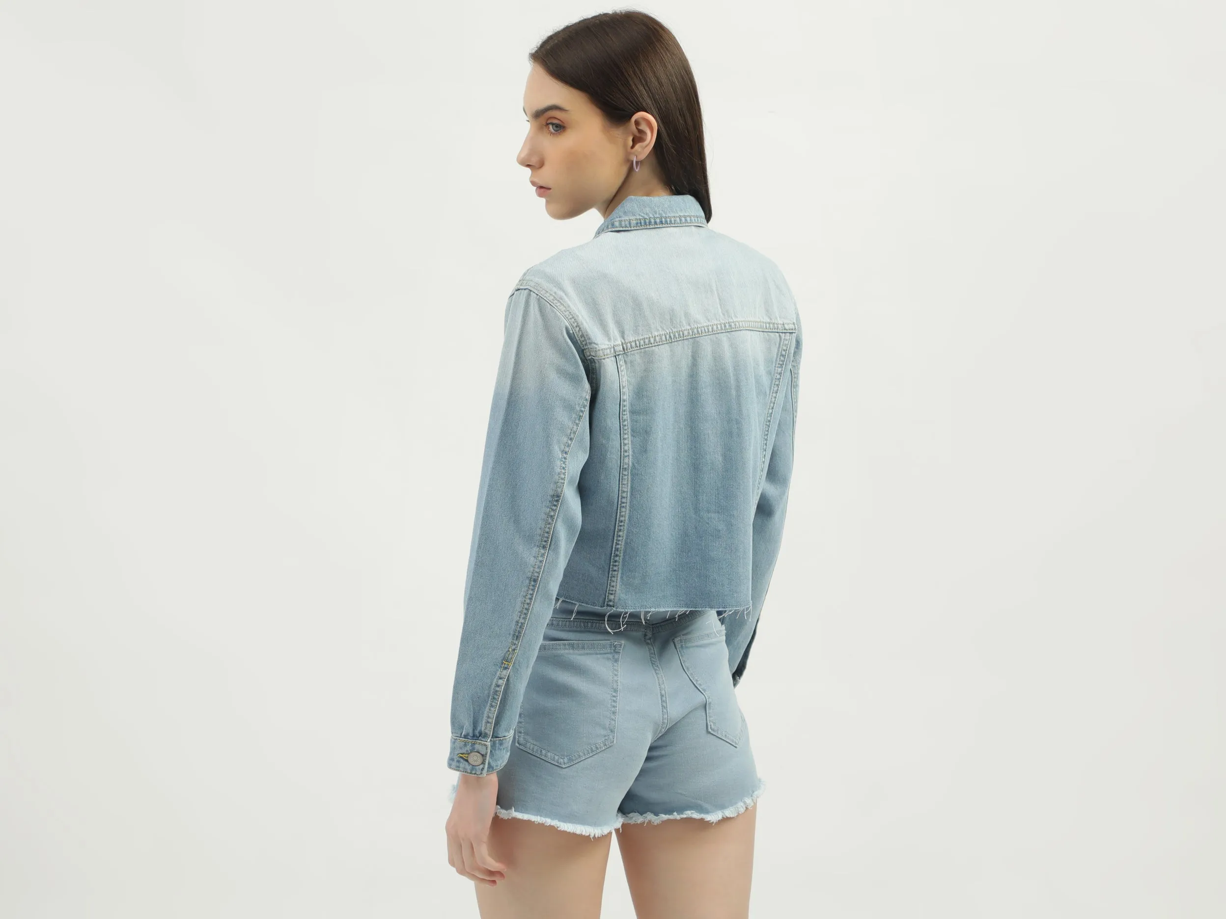 Women's Regular Fit Spread Collar Solid Jackets