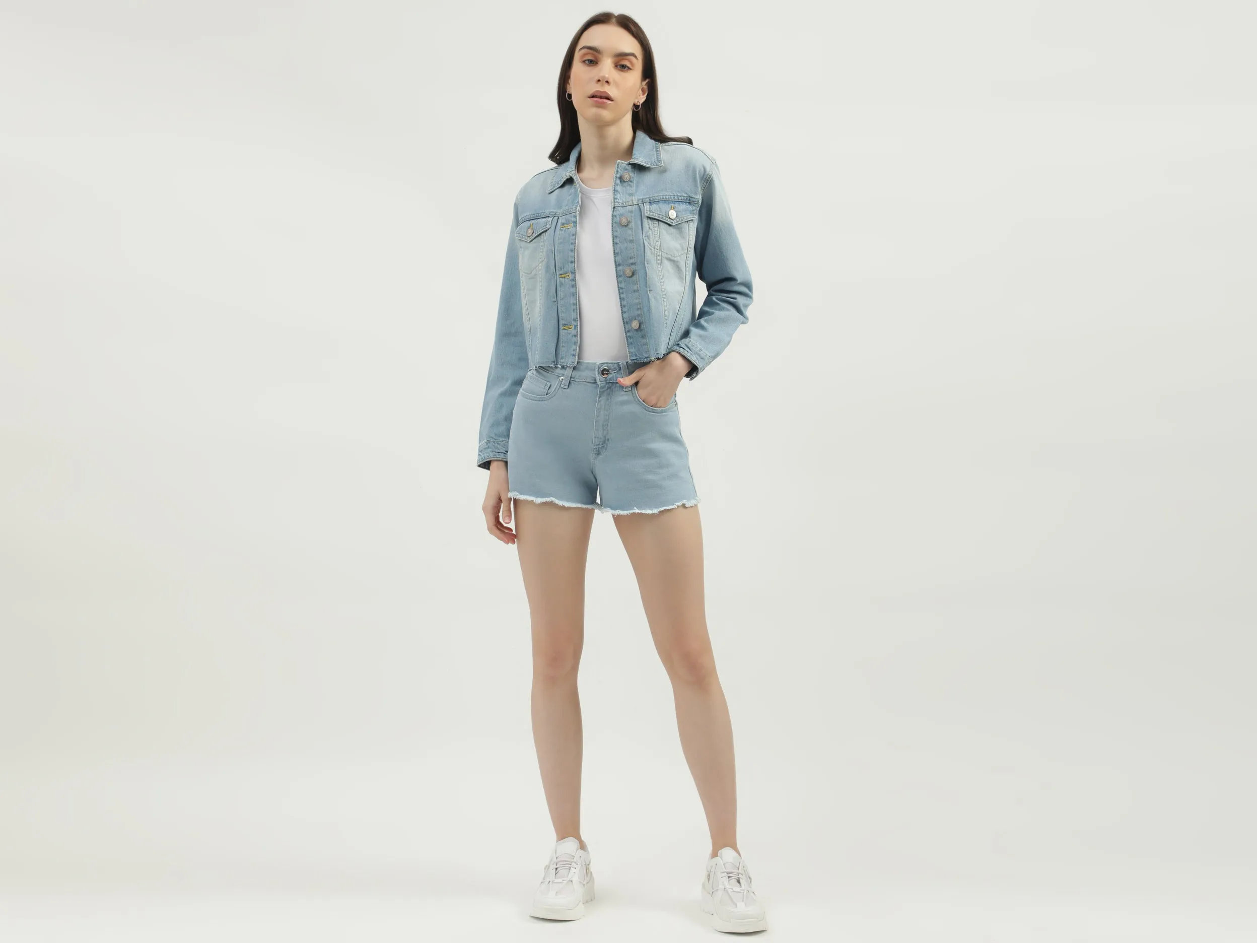 Women's Regular Fit Spread Collar Solid Jackets