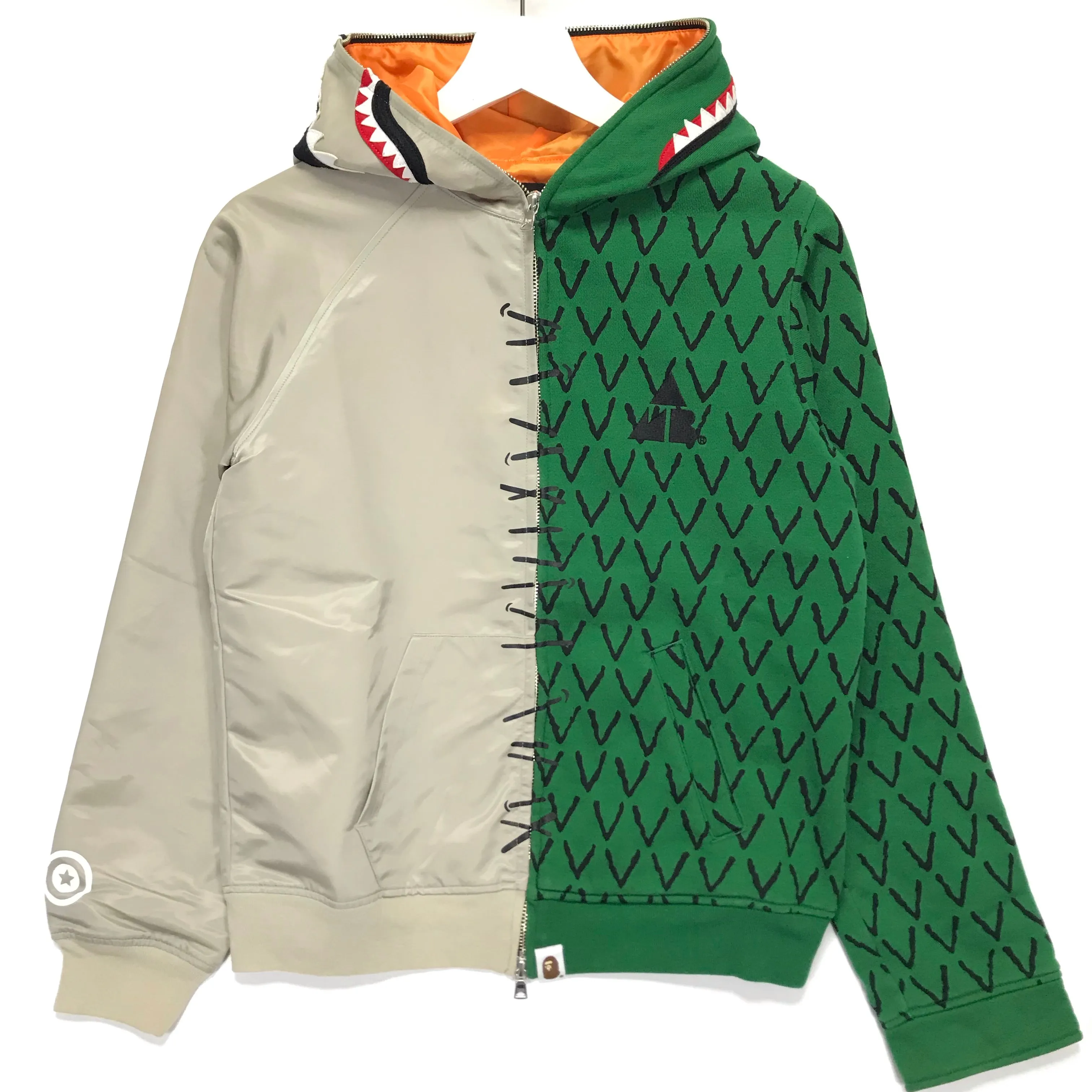 [Women's S] A Bathing Ape Bape x Ambush Shark Alligator Full Zip Hoodie