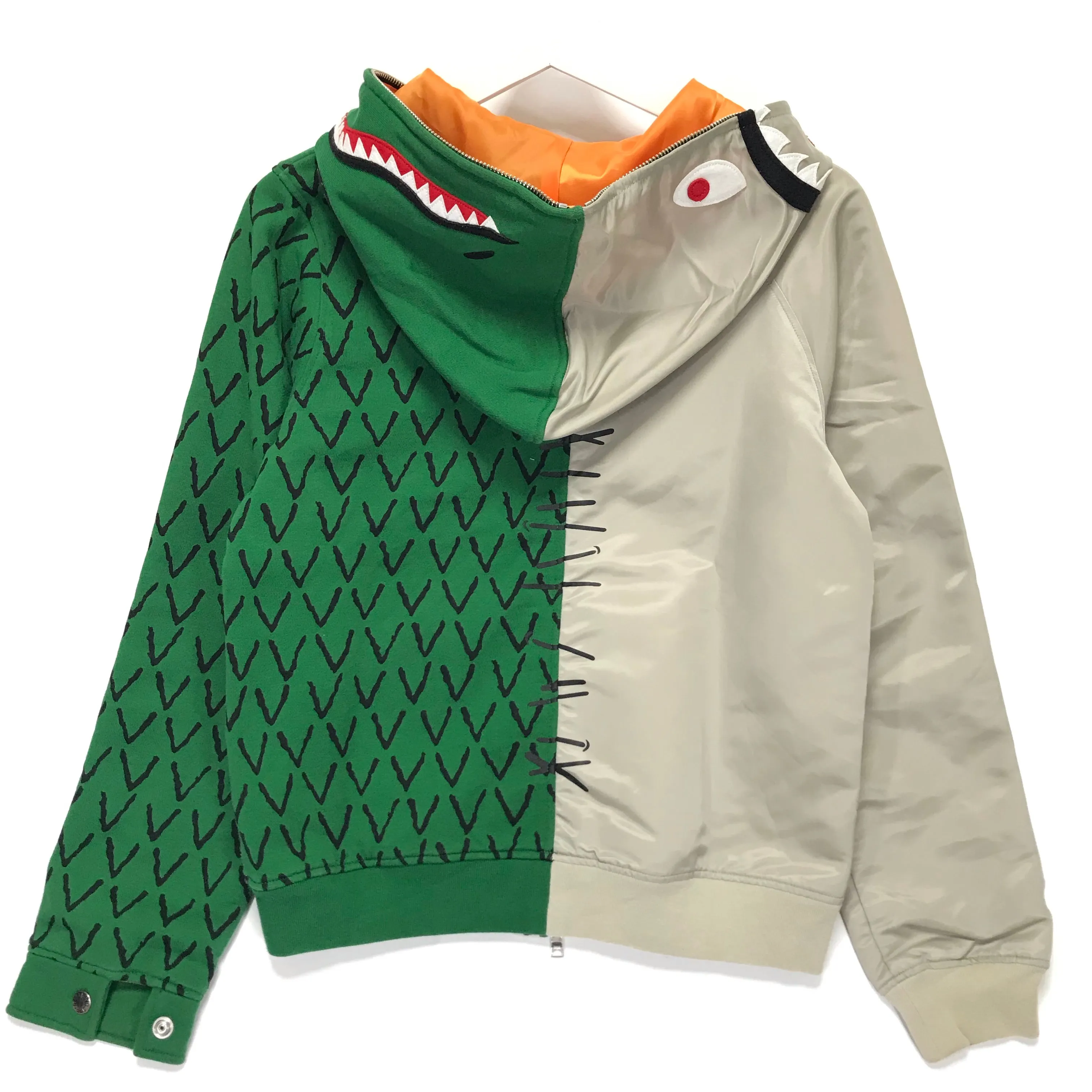 [Women's S] A Bathing Ape Bape x Ambush Shark Alligator Full Zip Hoodie