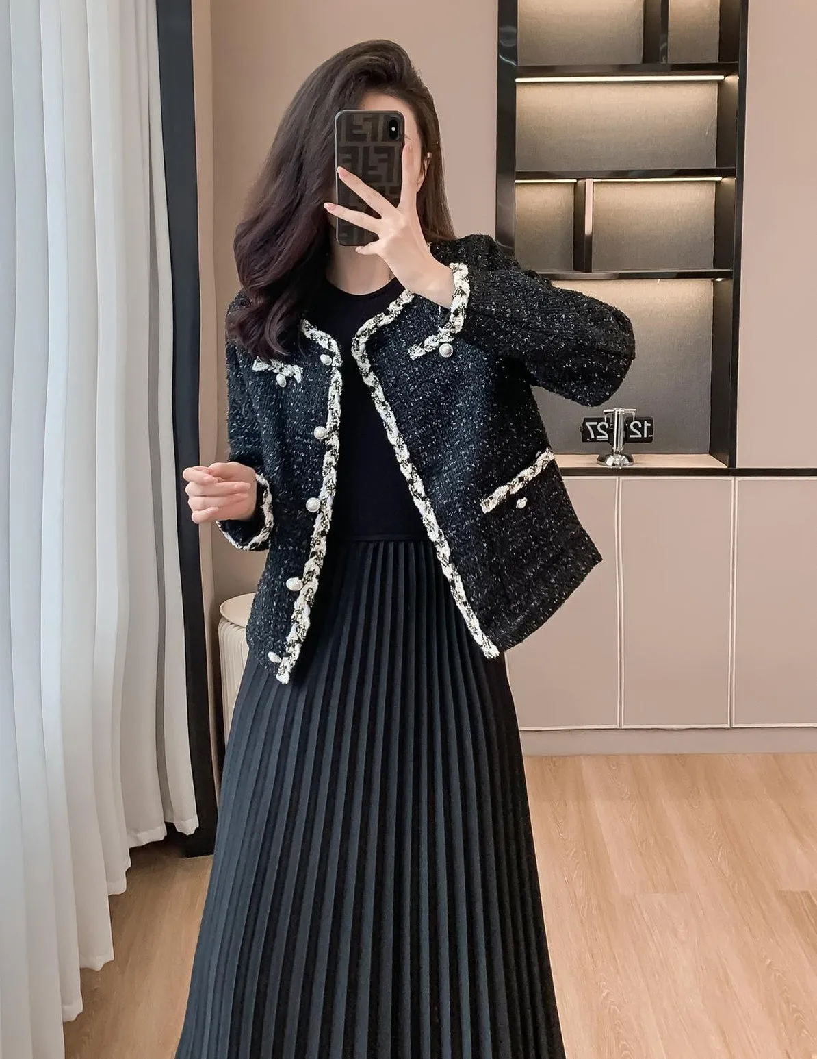 Women's Thickened Anorak Style Blazer with Unique Toggle Button