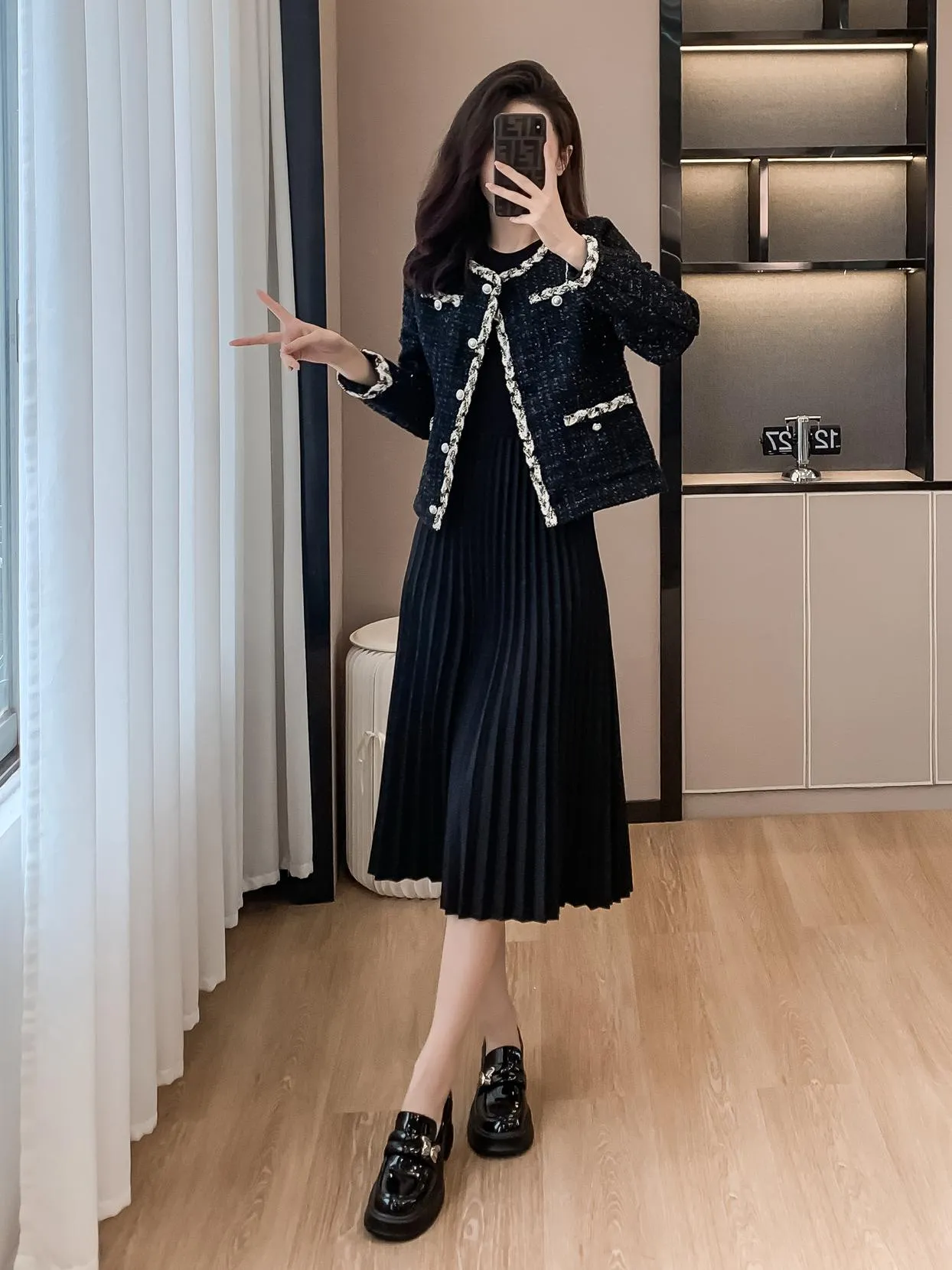 Women's Thickened Anorak Style Blazer with Unique Toggle Button