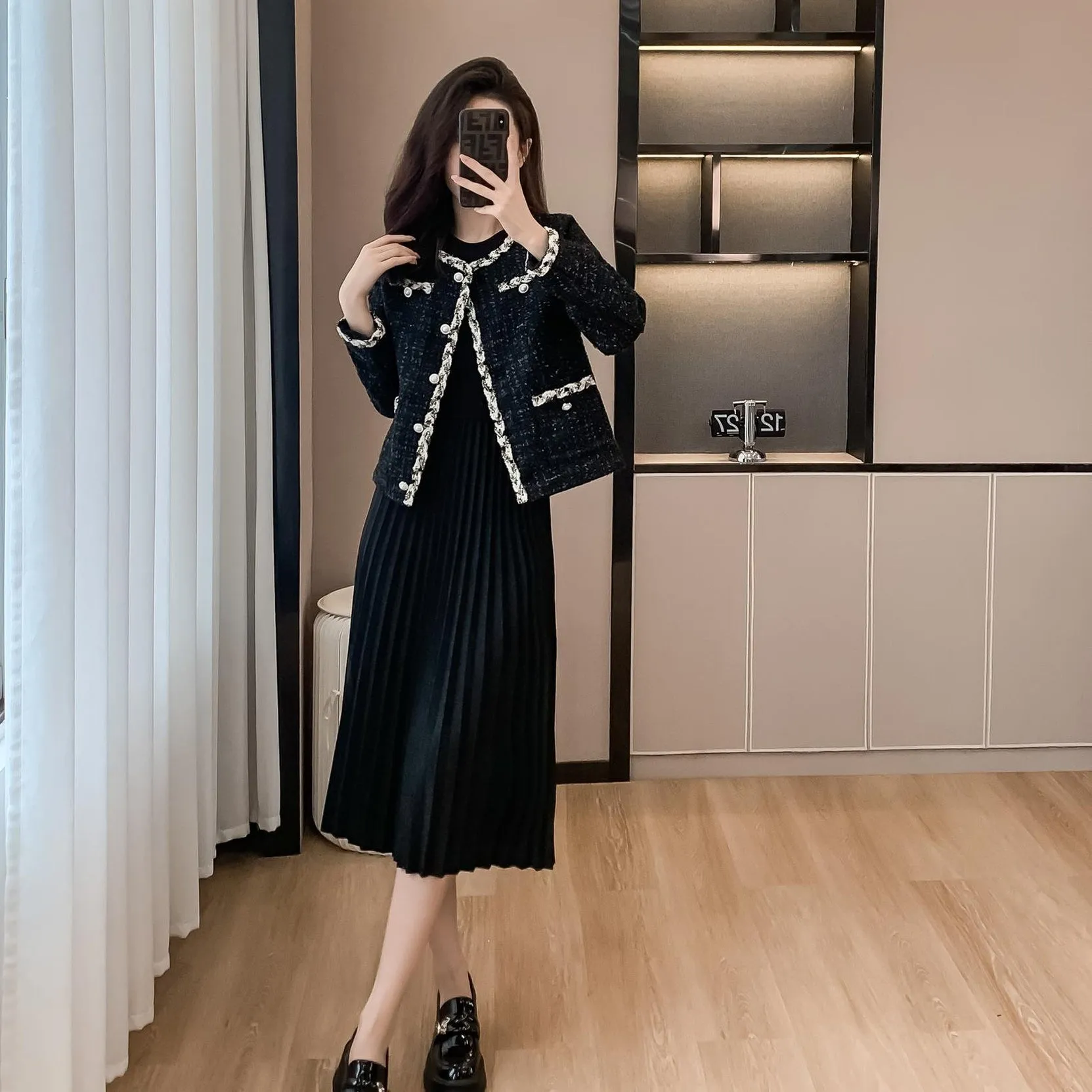 Women's Thickened Anorak Style Blazer with Unique Toggle Button