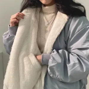 Women's Winter Oversized Zip Up Jacket | Long