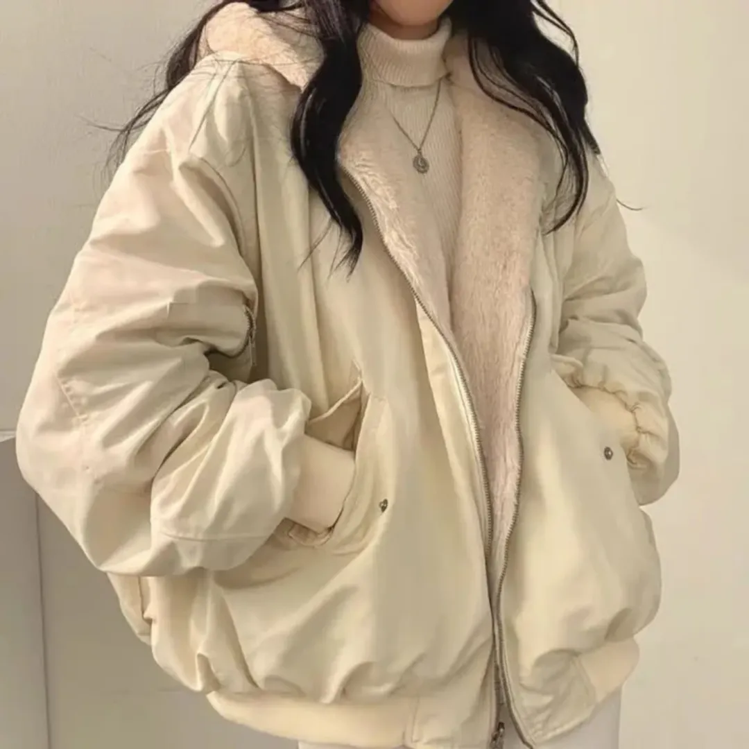 Women's Winter Oversized Zip Up Jacket | Long
