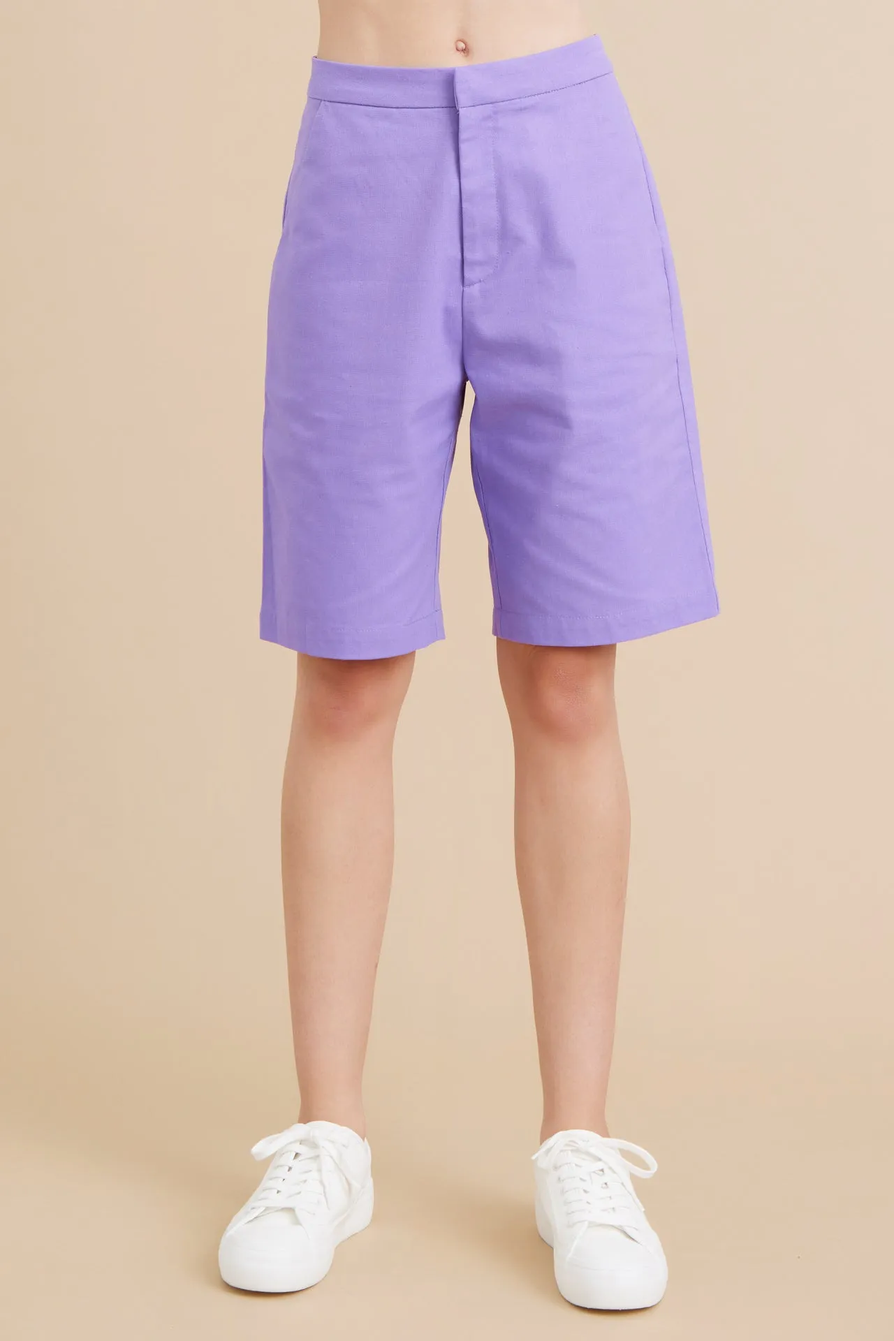 Woven Blazer and Shorts Set