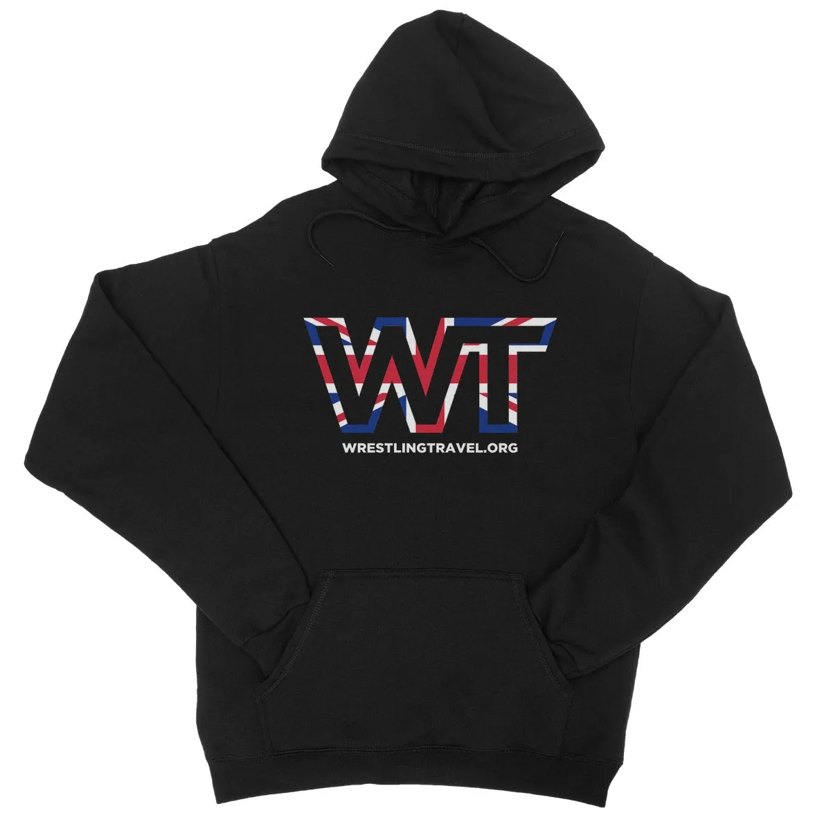 Wrestling Travel UK Logo College Hoodie