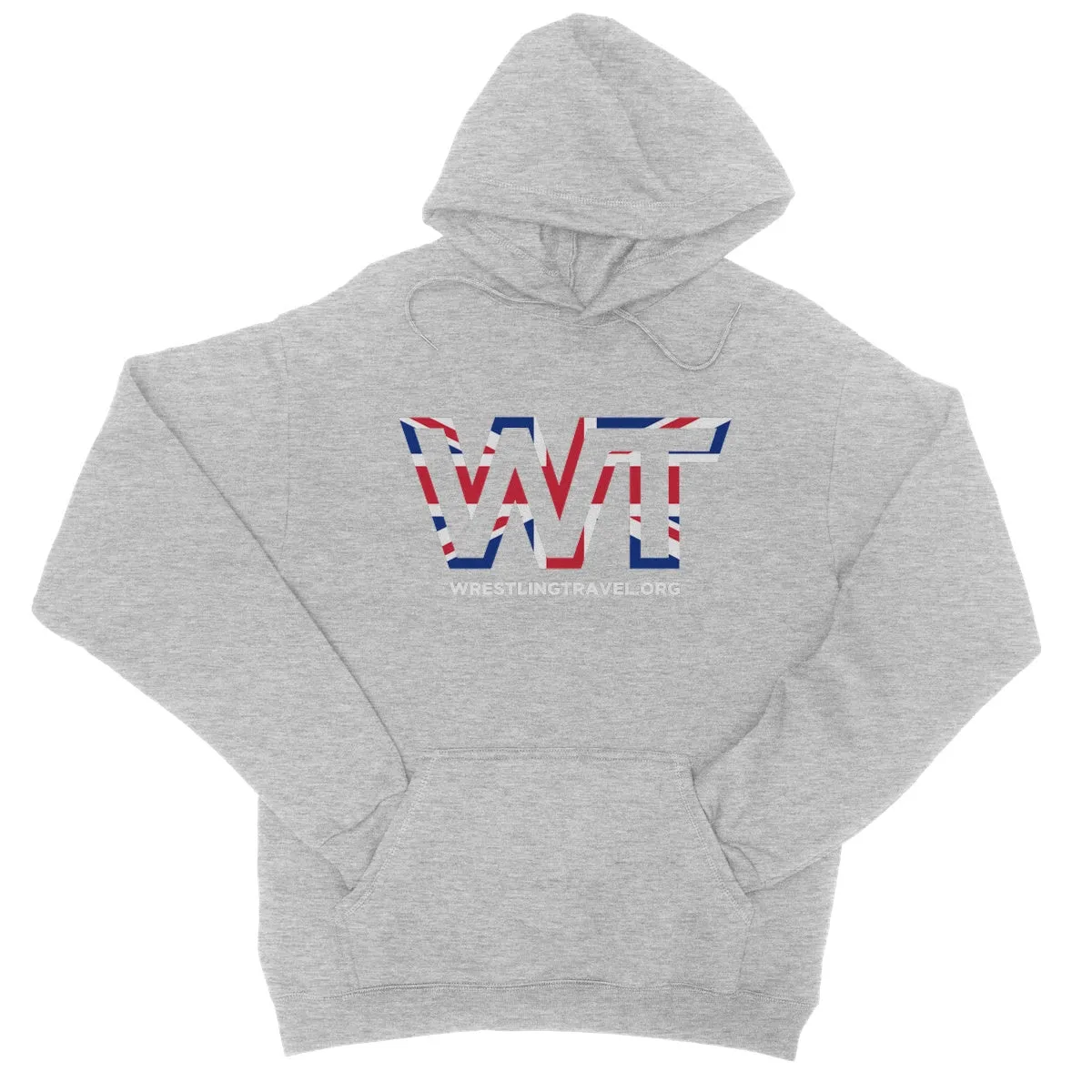 Wrestling Travel UK Logo College Hoodie