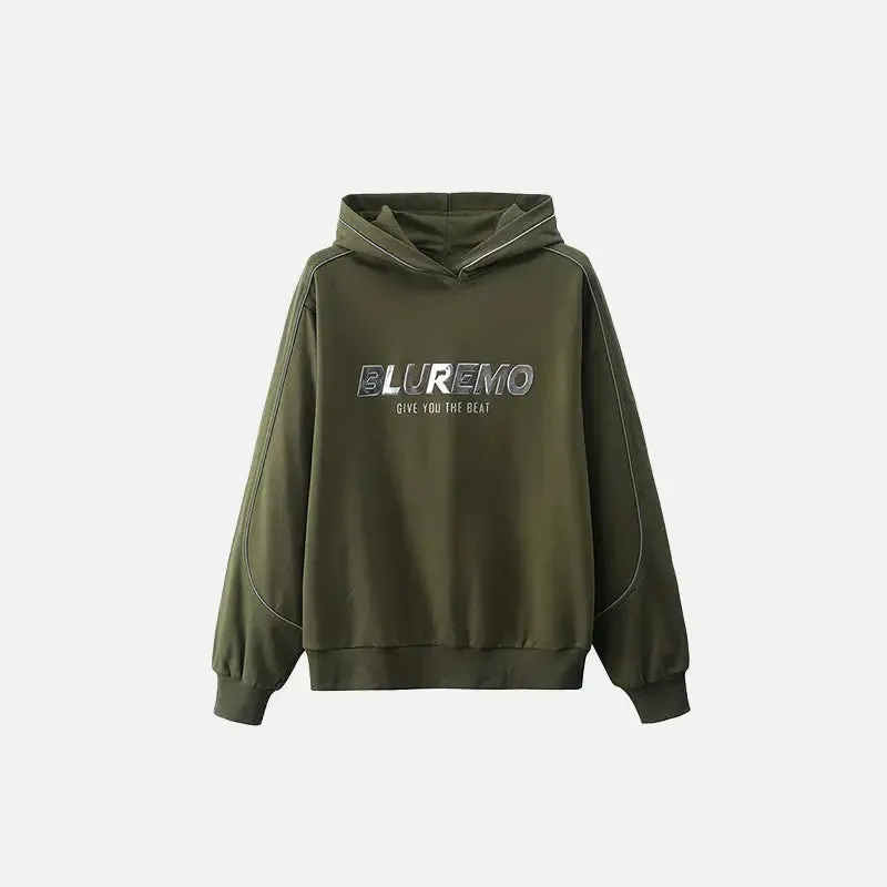 Y2K Letter Print Wide Neck Hoodie for Chic Winter Style