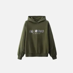 Y2K Letter Print Wide Neck Hoodie for Chic Winter Style