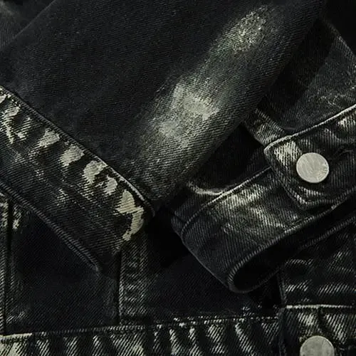 Y2K Splicing Color Mud Dyed Jacket for a Cozy Classic Look