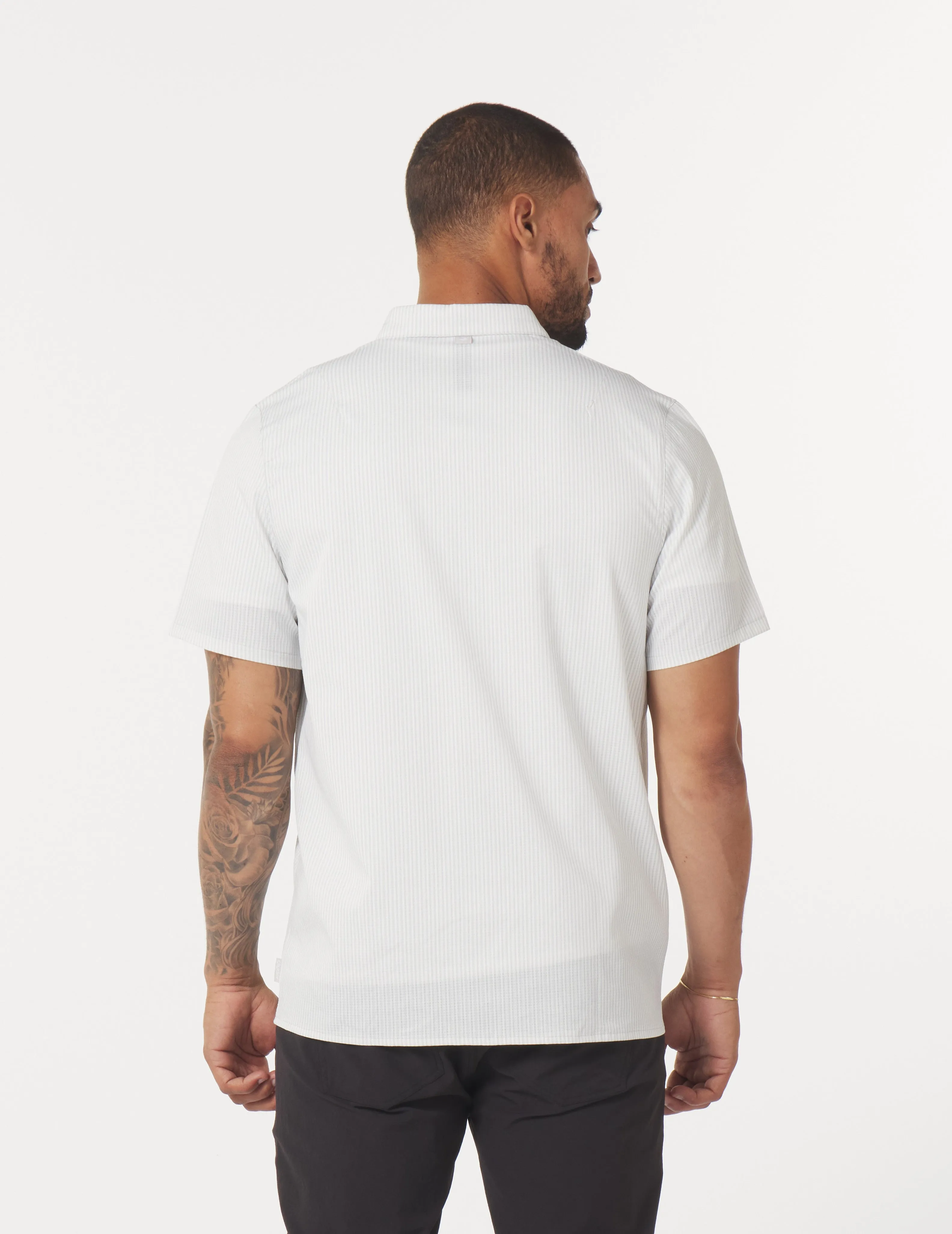 Zephyr Shirt: Ash Grey Stripe
